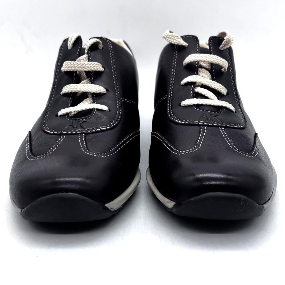 Anne Klein Satire Chocolate Leather Lace-Up Sneakers Shoes Womens Size 8.5M New - Picture 6 of 13